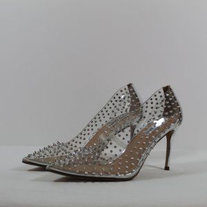 Steve Madden Luiza Clear Studded Pointed Toe Pump